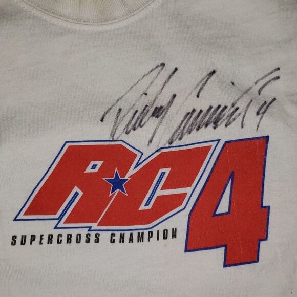 Vintage AUTOGRAPHED Ricky Carmichael 2002 Supercross Champion Tee-Shirt - Picture 6 of 11